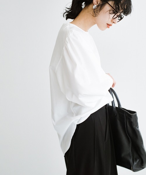 haco!（ハコ）の「脱！地味すぎコーデ！これさえあればいくつになっても華やげる　かわいすぎずにかわいいボリューム袖ブラウス by que made me（シャツ/ブラウス・レディース・ホワイト/グリーン・SMALL/MEDIUM/LARGE/X-LARGE）」の17枚目の写真