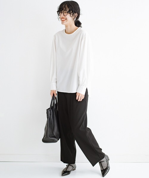 haco!（ハコ）の「脱！地味すぎコーデ！これさえあればいくつになっても華やげる　かわいすぎずにかわいいボリューム袖ブラウス by que made me（シャツ/ブラウス・レディース・ホワイト/グリーン・SMALL/MEDIUM/LARGE/X-LARGE）」の16枚目の写真