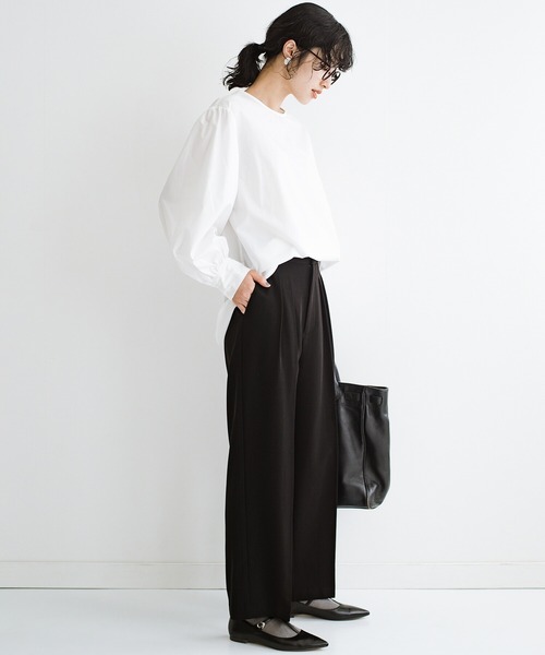 haco!（ハコ）の「脱！地味すぎコーデ！これさえあればいくつになっても華やげる　かわいすぎずにかわいいボリューム袖ブラウス by que made me（シャツ/ブラウス・レディース・ホワイト/グリーン・SMALL/MEDIUM/LARGE/X-LARGE）」の18枚目の写真