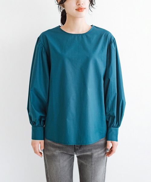 haco!（ハコ）の「脱！地味すぎコーデ！これさえあればいくつになっても華やげる　かわいすぎずにかわいいボリューム袖ブラウス by que made me（シャツ/ブラウス・レディース・ホワイト/グリーン・SMALL/MEDIUM/LARGE/X-LARGE）」の4枚目の写真