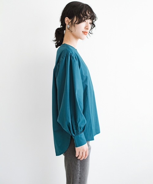 haco!（ハコ）の「脱！地味すぎコーデ！これさえあればいくつになっても華やげる　かわいすぎずにかわいいボリューム袖ブラウス by que made me（シャツ/ブラウス・レディース・ホワイト/グリーン・SMALL/MEDIUM/LARGE/X-LARGE）」の19枚目の写真