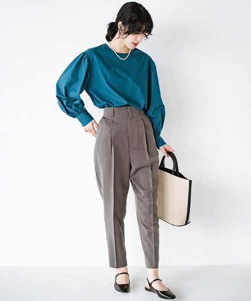 haco!（ハコ）の「脱！地味すぎコーデ！これさえあればいくつになっても華やげる　かわいすぎずにかわいいボリューム袖ブラウス by que made me（シャツ/ブラウス・レディース・ホワイト/グリーン・SMALL/MEDIUM/LARGE/X-LARGE）」の8枚目の写真