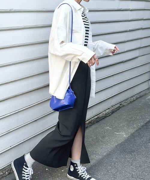 mily bilet（ミウィビレット）の「【mily bilet】レディな華奢感。2wayスリット入りハイウエストニットナロースカート（スカート・レディース・ブラック/ブラウン/オレンジ/グリーン・SMALL/MEDIUM/LARGE/X-LARGE）」の19枚目の写真