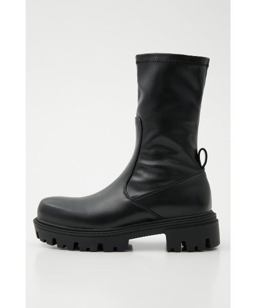 SLY（スライ）の「ROUND TOE CHUNKY FIT BOOTS ラウンドトゥ チャンキー フィットブーツ 厚底 ボリュームソール（ブーツ・レディース・ブラック/ベージュ・MEDIUM/LARGE/SMALL）」の3枚目の写真