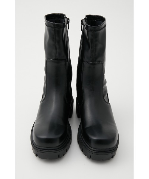 SLY（スライ）の「ROUND TOE CHUNKY FIT BOOTS ラウンドトゥ チャンキー フィットブーツ 厚底 ボリュームソール（ブーツ・レディース・ブラック/ベージュ・MEDIUM/LARGE/SMALL）」の5枚目の写真