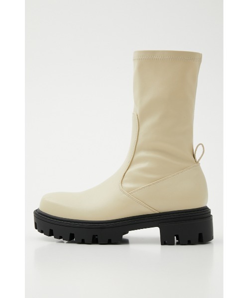 SLY（スライ）の「ROUND TOE CHUNKY FIT BOOTS ラウンドトゥ チャンキー フィットブーツ 厚底 ボリュームソール（ブーツ・レディース・ブラック/ベージュ・MEDIUM/LARGE/SMALL）」の11枚目の写真