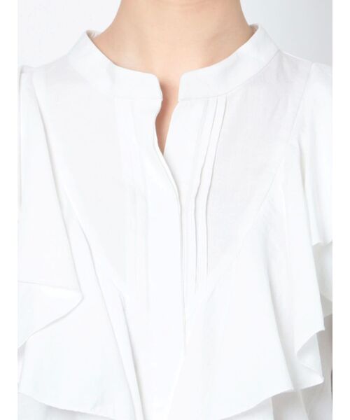 LAGUNAMOON（ラグナムーン）の「フリルピンタックデザインブラウス（シャツ/ブラウス・レディース・ホワイト/ブラック/ピンク・FREE）」の4枚目の写真