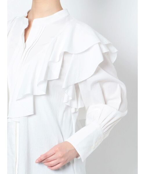 LAGUNAMOON（ラグナムーン）の「フリルピンタックデザインブラウス（シャツ/ブラウス・レディース・ホワイト/ブラック/ピンク・FREE）」の8枚目の写真