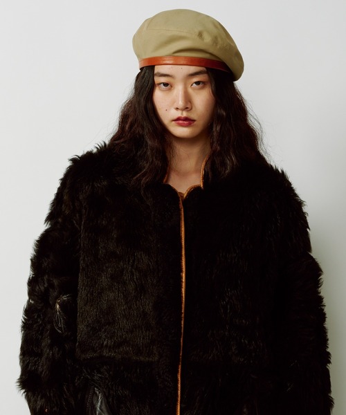 La Maison de Lyllis（メゾンドリリス）の「La Maison de Lyllis/ラ メゾン ド リリス/TIKA（ハンチング/ベレー帽・レディース・ブラック/ベージュ・FREE）」の6枚目の写真