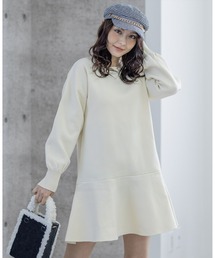 clear | ボトムフレアミニニットワンピース ≪2022AW新作≫(ワンピース)