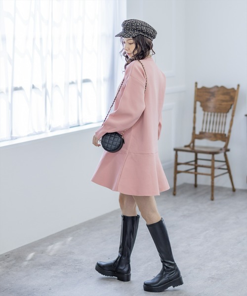 clear（クリア）の「ボトムフレアミニニットワンピース（ワンピース・レディース・ブラック/ピンク/アイボリー・F）」の12枚目の写真