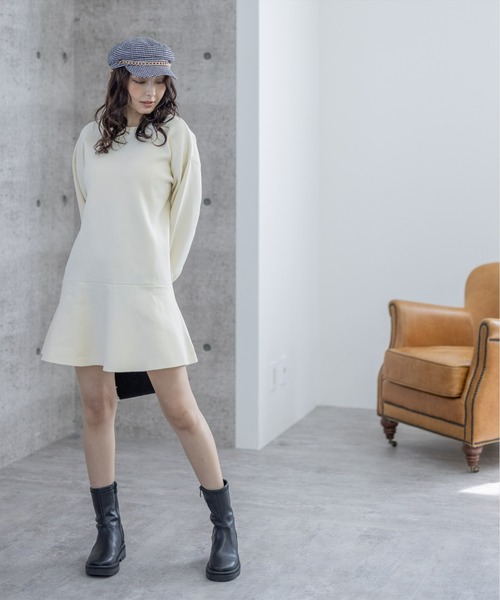 clear（クリア）の「ボトムフレアミニニットワンピース（ワンピース・レディース・ブラック/ピンク/アイボリー・F）」の16枚目の写真