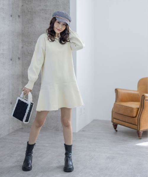 clear（クリア）の「ボトムフレアミニニットワンピース（ワンピース・レディース・ブラック/ピンク/アイボリー・F）」の17枚目の写真