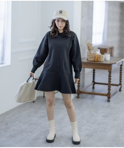 clear（クリア）の「ボトムフレアミニニットワンピース（ワンピース・レディース・ブラック/ピンク/アイボリー・F）」の18枚目の写真