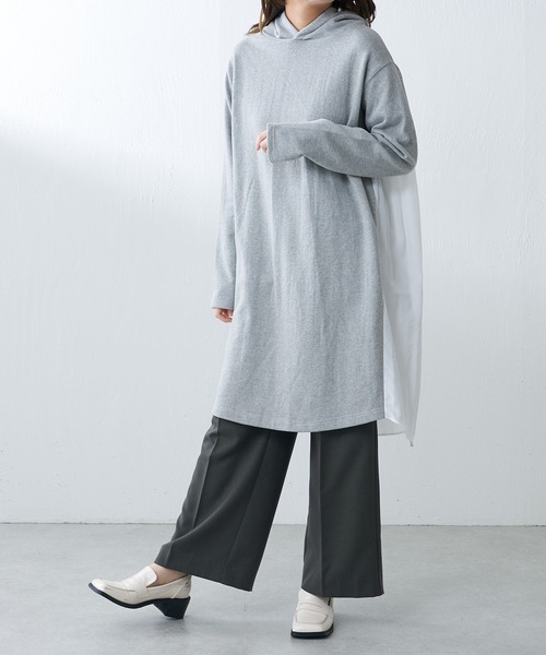 Lui's（ルイス）の「バックプリーツフーディープルオーバー（Tシャツ/カットソー・レディース・ブラック/グレー・FREE）」の18枚目の写真