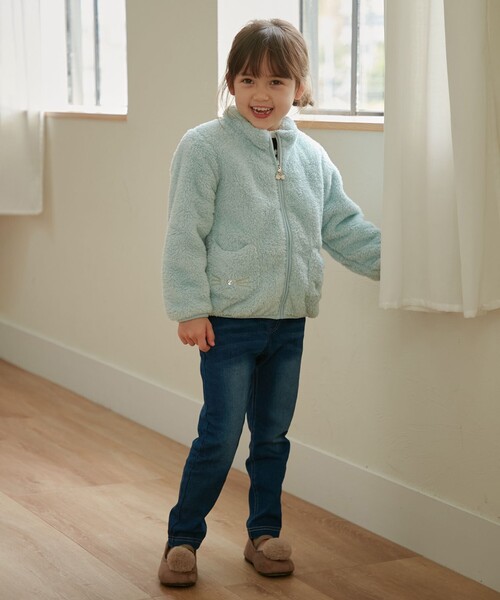 ANY（エニィ）の「ネコポケットボアブルゾン（ブルゾン・キッズ・ピンク系/ライトグリーン系/ライラック系/ライラック系1・100/110/120/130）」の9枚目の写真