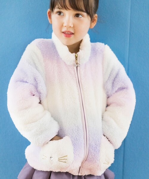 ANY（エニィ）の「ネコポケットボアブルゾン（ブルゾン・キッズ・ピンク系/ライトグリーン系/ライラック系/ライラック系1・100/110/120/130）」の10枚目の写真