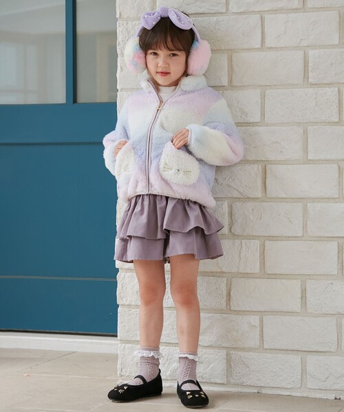 ANY（エニィ）の「ネコポケットボアブルゾン（ブルゾン・キッズ・ピンク系/ライトグリーン系/ライラック系/ライラック系1・100/110/120/130）」の15枚目の写真