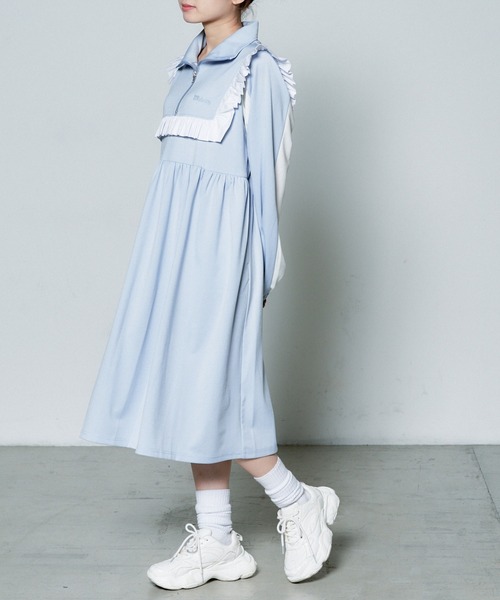 WEGO(ウィゴー)の「Whinny/カリスマニートフリルワンピ(ワンピース・レディース・サックスブルー/ブラック/ネイビー・FREE)」の17枚目の写真