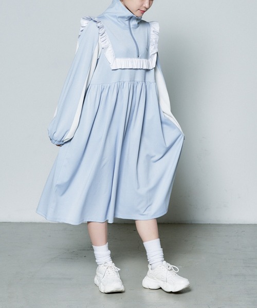 WEGO(ウィゴー)の「Whinny/カリスマニートフリルワンピ(ワンピース・レディース・サックスブルー/ブラック/ネイビー・FREE)」の19枚目の写真