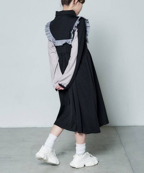 WEGO(ウィゴー)の「Whinny/カリスマニートフリルワンピ(ワンピース・レディース・サックスブルー/ブラック/ネイビー・FREE)」の8枚目の写真