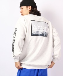GERRY 裏毛ロゴバック&スリーブプリント ビッグシルエット クルーネックプルオーバー