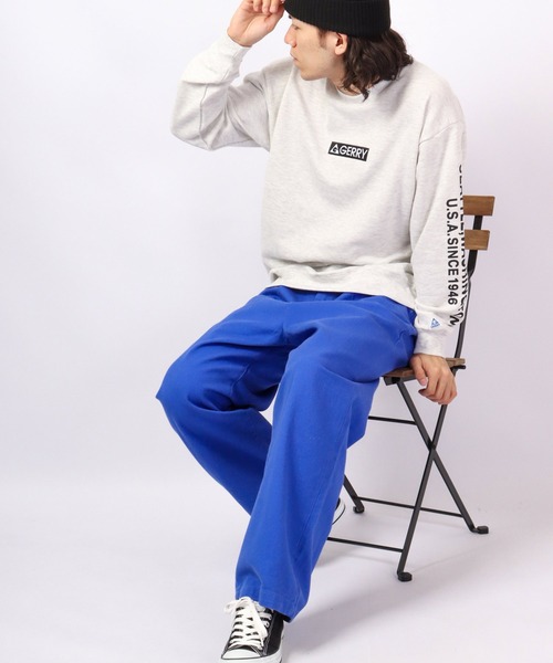 GERRY（ジェリー）の「GERRY 裏毛ロゴバック＆スリーブプリント ビッグシルエット クルーネックプルオーバー（スウェット・メンズ・ホワイト/アッシュグレー/ブラック/ブルー・LL/M/L）」の6枚目の写真