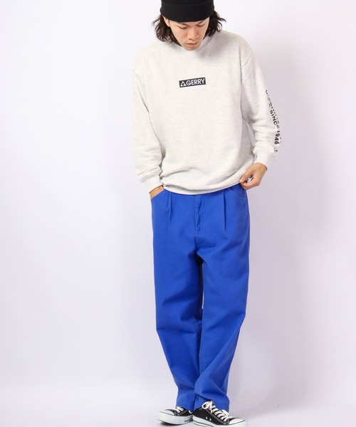 GERRY（ジェリー）の「GERRY 裏毛ロゴバック＆スリーブプリント ビッグシルエット クルーネックプルオーバー（スウェット・メンズ・ホワイト/アッシュグレー/ブラック/ブルー・LL/M/L）」の18枚目の写真