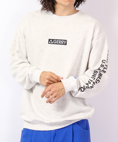 GERRY（ジェリー）の「GERRY 裏毛ロゴバック＆スリーブプリント ビッグシルエット クルーネックプルオーバー（スウェット・メンズ・ホワイト/アッシュグレー/ブラック/ブルー・LL/M/L）」の17枚目の写真