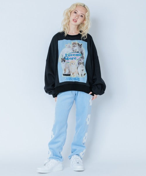 Candy Stripper(キャンディストリッパー)の「LOVE ME MORE WAFFLE トップス(その他トップス・レディース・オフホワイト/ライトブルー/ブラック・2)」の14枚目の写真