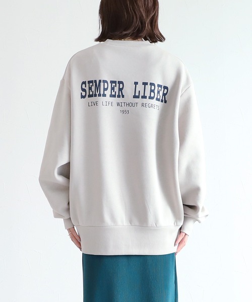 reca(レカ)の「オーバーサイズバッグプリント裏起毛スウェット(スウェット・レディース・ベージュ/パープル/チャコールグレー・FREE)」の10枚目の写真