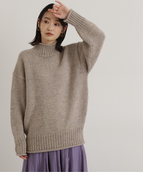 NATURAL BEAUTY BASIC（ナチュラルビューティーベーシック）の「タートルネックニットプルオーバー（ニット/セーター・レディース・ダークブルー/マジェンタ/ピンク/ベージュ・MEDIUM）」の6枚目の写真