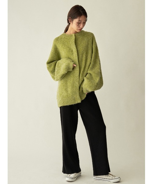 Stylevoice for xxx（スタイルヴォイスフォー）の「リブニットワイドパンツ(セットアップ対応)（その他パンツ・レディース・ライトベージュ/ブラック・FREE）」の11枚目の写真