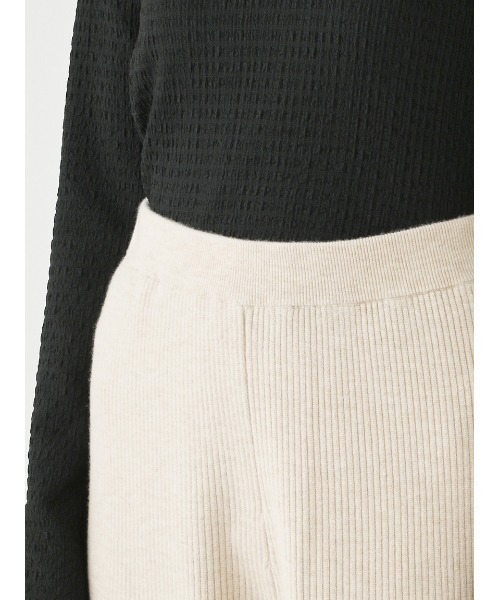 Stylevoice for xxx（スタイルヴォイスフォー）の「リブニットワイドパンツ(セットアップ対応)（その他パンツ・レディース・ライトベージュ/ブラック・FREE）」の15枚目の写真