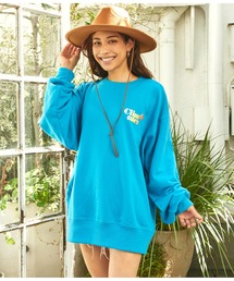 裏毛グラデーションプリントスウェットチュニック