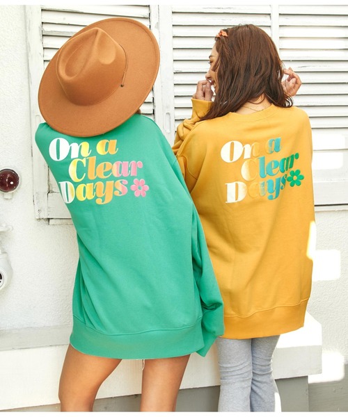 anap mimpi（アナップミンピ）の「裏毛グラデーションプリントスウェットチュニック（スウェット・レディース・エメラルド/グレー/オレンジ/ターコイズブルー・FREE）」の3枚目の写真