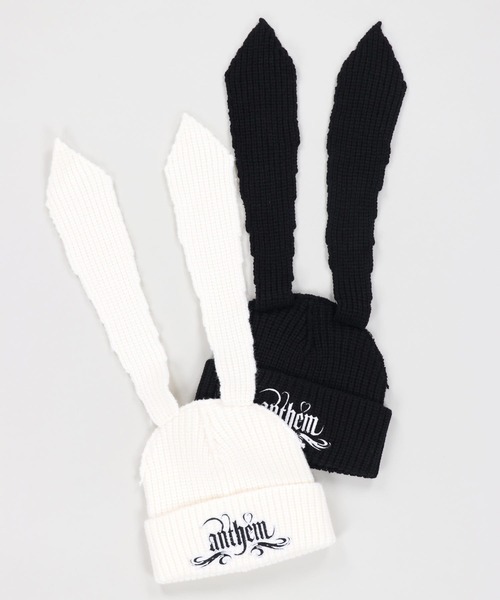 SPINNS(スピンズ)の「ロゴ刺繍 ウサギ耳ニットキャップ(ニットキャップ/ビーニー・レディース・ホワイト/ブラック/カーキ・ONESIZE)」の9枚目の写真
