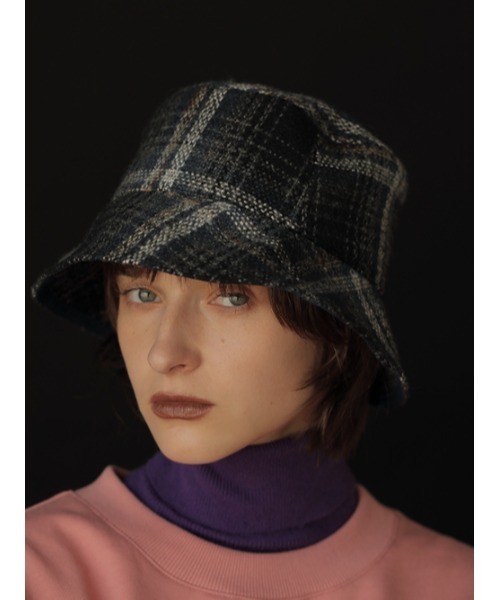AMAIL(アマイル)の「Check bucket hat(ハット・レディース・レッド/ブラック・FREE)」の3枚目の写真