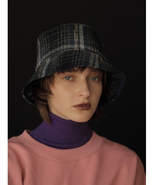 AMAIL(アマイル)の「Check bucket hat(ハット・レディース・レッド/ブラック・FREE)」の4枚目の写真