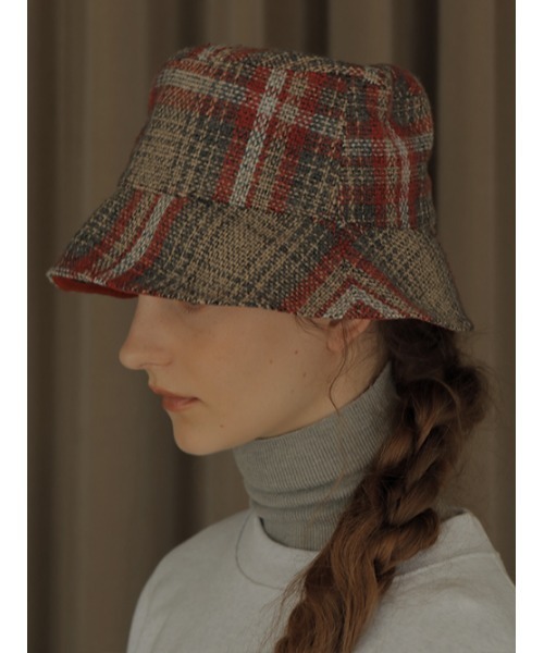 AMAIL(アマイル)の「Check bucket hat(ハット・レディース・レッド/ブラック・FREE)」の6枚目の写真