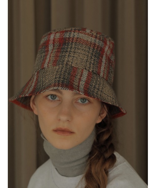 AMAIL(アマイル)の「Check bucket hat(ハット・レディース・レッド/ブラック・FREE)」の8枚目の写真