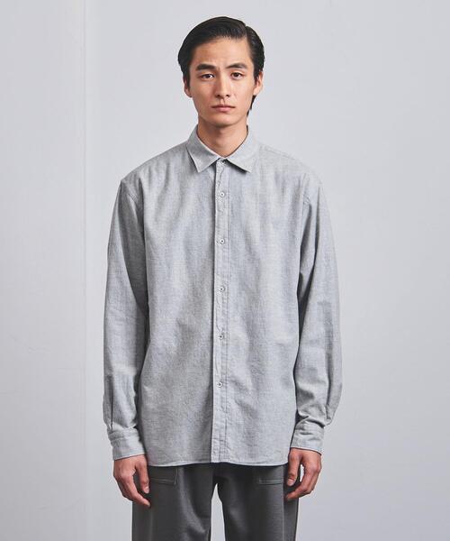 UNITED ARROWS(ユナイテッドアローズ)の「フランネル レギュラーカラーシャツ(シャツ/ブラウス・メンズ・ライトグレー/ネイビー/オフホワイト・M/L/XL/S)」の4枚目の写真