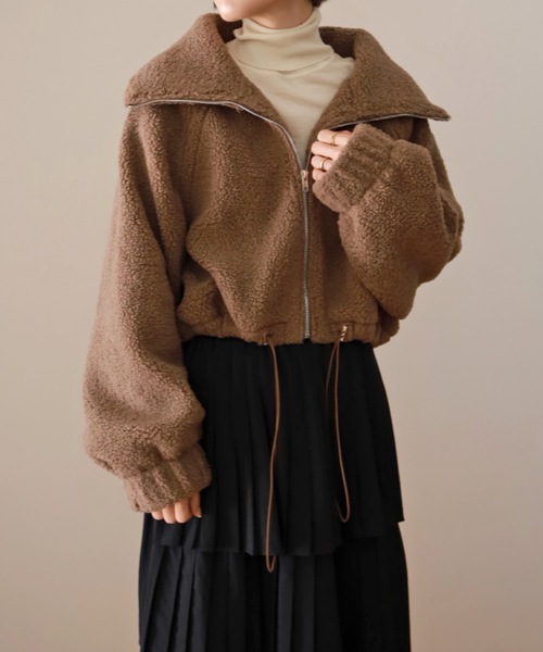 UNFIELD（アンフィールド）の「【UNFIELD】ボアショートブルゾン（ブルゾン・レディース・ブラウン/アイボリー・FREE）」の15枚目の写真