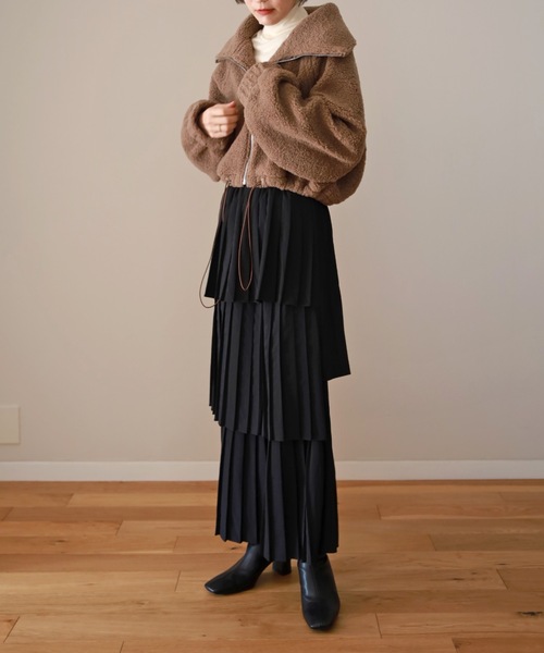 UNFIELD（アンフィールド）の「【UNFIELD】ボアショートブルゾン（ブルゾン・レディース・ブラウン/アイボリー・FREE）」の17枚目の写真