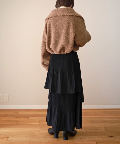 UNFIELD（アンフィールド）の「【UNFIELD】ボアショートブルゾン（ブルゾン・レディース・ブラウン/アイボリー・FREE）」の3枚目の写真