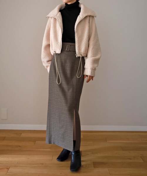 UNFIELD（アンフィールド）の「【UNFIELD】ボアショートブルゾン（ブルゾン・レディース・ブラウン/アイボリー・FREE）」の12枚目の写真