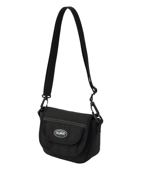 X-girl(エックスガール)の「FLAP POCKET MINI SHOULDER BAG(ショルダーバッグ・レディース・ブラック/マルチ・ONE SIZE)」の1枚目の写真