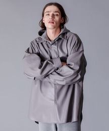 VICTIM ヴィクティム / LEATHER BIG SHIRTS ビッグシルエットPUレザーシャツ / VTM-22-S-122