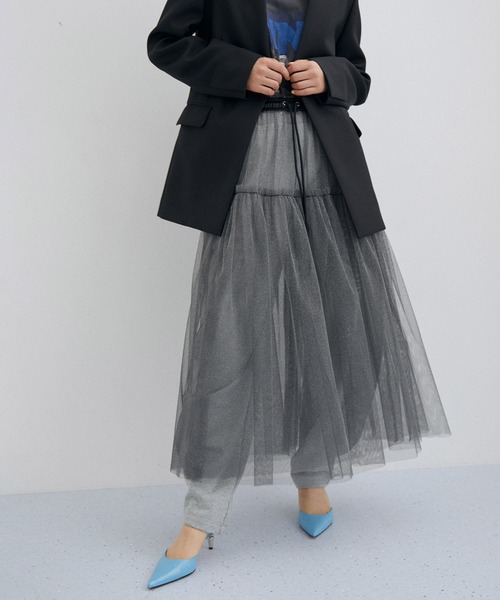 PROVOKE （プロヴォーク）の「【PROVOKE for ADAM ET ROPE'】innocent skirt（スカート・レディース・シルバー/ブラック・FREE）」の2枚目の写真