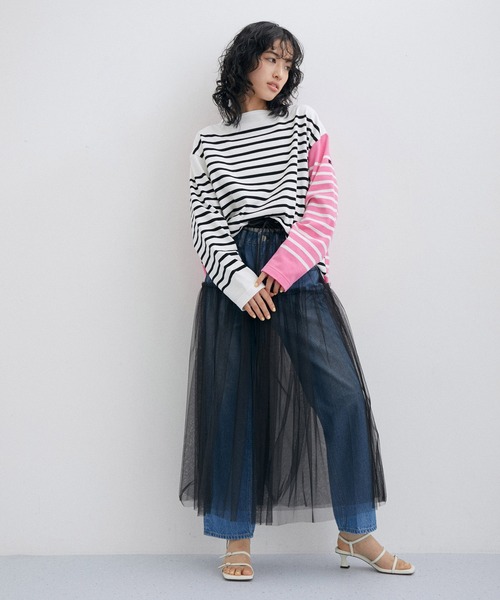 PROVOKE （プロヴォーク）の「【PROVOKE for ADAM ET ROPE'】innocent skirt（スカート・レディース・シルバー/ブラック・FREE）」の3枚目の写真